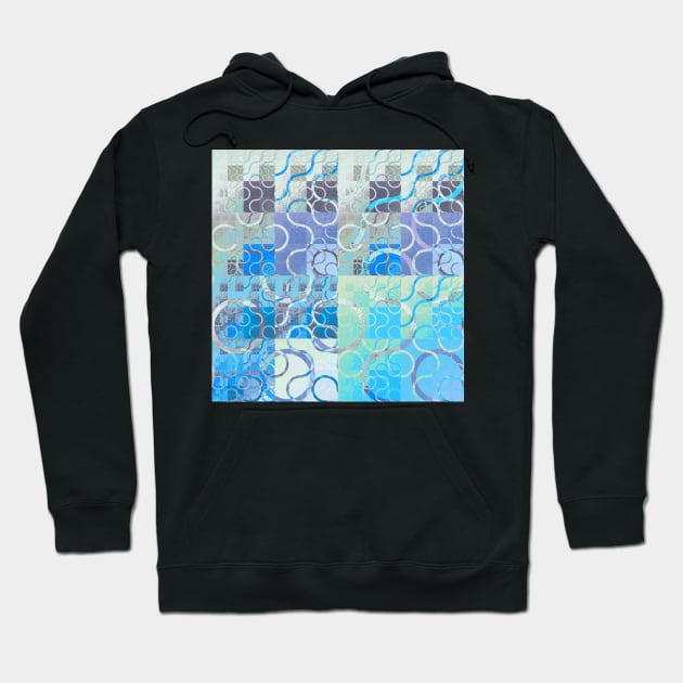 Blue fractal mosaic Hoodie by krinichnaya